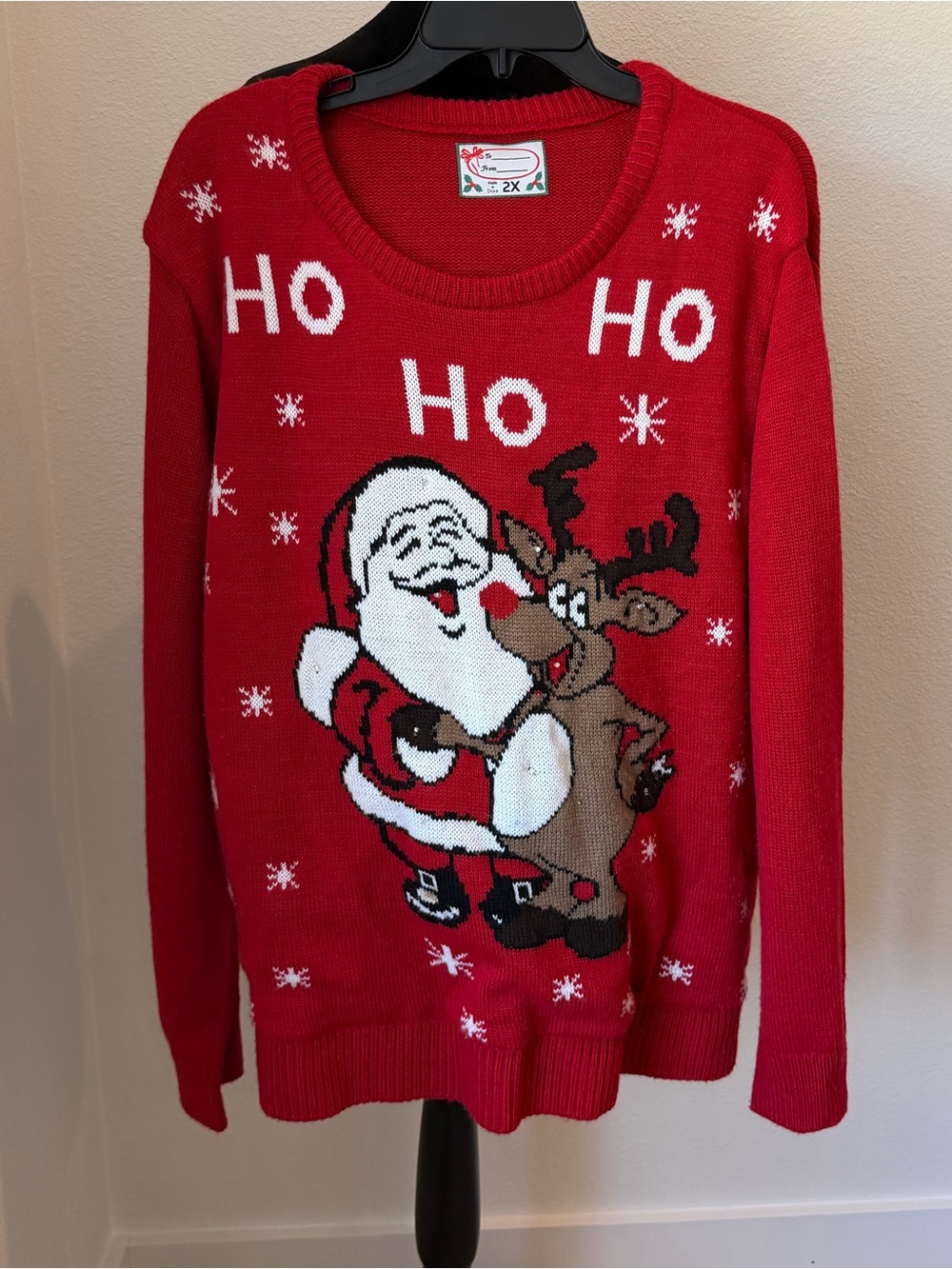 Red Santa & Reindeer Holiday Sweater 2X